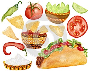 Watercolor mexican food img