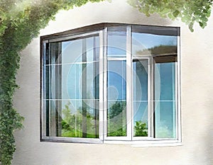 Watercolor of Modern Aluminum Windows and Doors for Home Exteriors