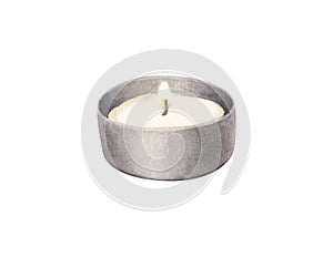 Watercolor modern scented candle made of soy and coconut wax. Hand-drawn illustration isolated on white background for