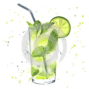 Watercolor mojito