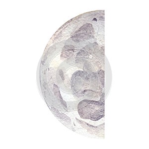 Watercolor moon. Phases of the waning moon. Astrology, astronomy, esotericism, magic, divination. A symbol of a new beginning photo