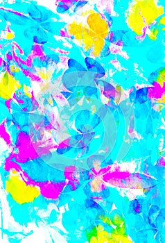 Watercolor multicolor abstract Ebru handiwork  background for design