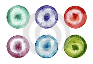 Watercolor multicolored circles