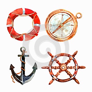 Watercolor Nautical Set