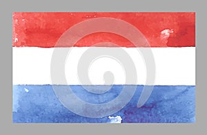 Watercolor Netherlands Flag. Vector Illustration