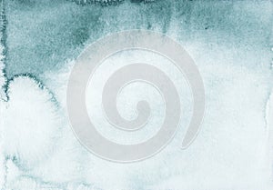 Watercolor old sea green and white gradient background texture. Aquarelle liquid abstract emerald backdrop