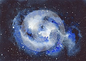 Watercolor open space, spiral, cosmic galaxy, outer space