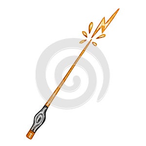 Watercolor orange magic wand