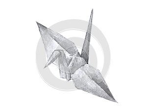 Watercolor of origami crane