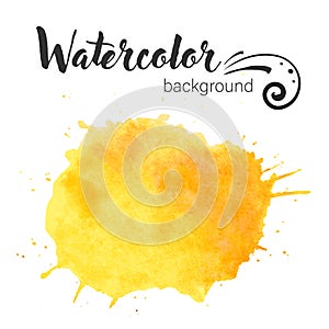 Watercolor paint blob vector. Watercolor paint blob vector text box isolated for design, advertise, label. Yellow paint