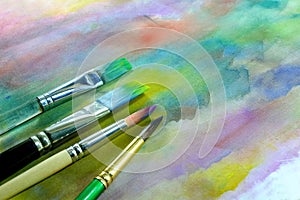 Watercolor paint brushes