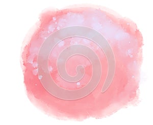 Watercolor paint circle background with white ink spot hilight element