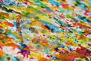 Watercolor paint colorful blurred brush strokes, vivid hues, spots