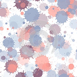 Watercolor paint splashes pattern, smear fluid splats.