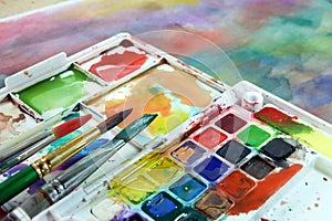 Watercolor paintbox photo