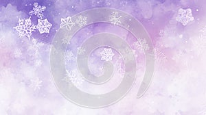 Watercolor painted abstract background with snowflakes. Winter concept