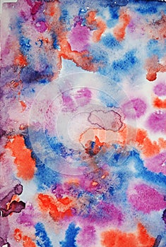 Watercolor painted art background for scrapbooking