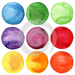 Watercolor painted circles collection