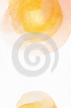 Watercolor painted texture with yellow, orange and red circles