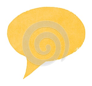 Watercolor Painted Yellow Speech Bubble