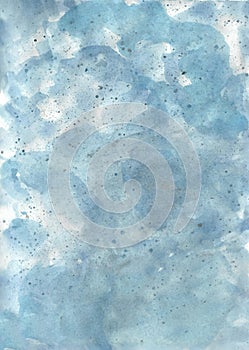 Watercolor painting abstract background or dark blue abstract watercolor texture backdrop on paper. Template for sky and cloud.