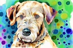 Watercolor painting of the Airedale Terrier Dog. A Versatile and Loyal Companion. Generative AI photo