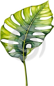 Watercolor painting of the Alocasia Amazonica leaf.