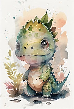 Watercolor Painting Baby Dragon Princess Staples Anime Lizards Art Greeting Warmly Raptor Streamer Cute Young Man Bear Scales