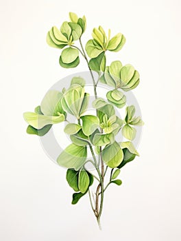 Watercolor Painting of Brighamia Insignis on White Surface AI Generated
