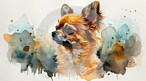 Watercolor painting of a cute chihuahua