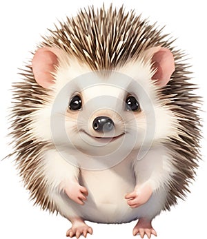 Watercolor painting of a cute Hedgehog.