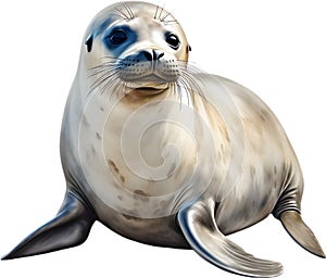 Watercolor painting of a cute Seal (Pinnipedia). AI-Generated.