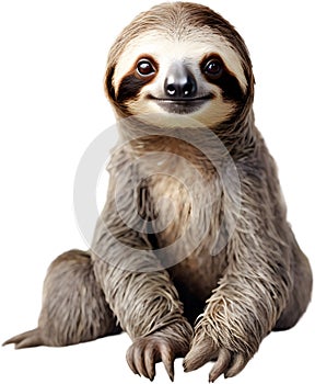 Watercolor painting of a cute Sloth (Folivora). AI-Generated.