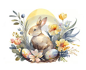 Watercolor painting of Easter theme