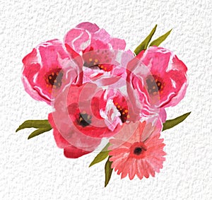 Watercolor painting flowers