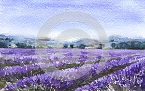 Landscape with Lavender Field photo