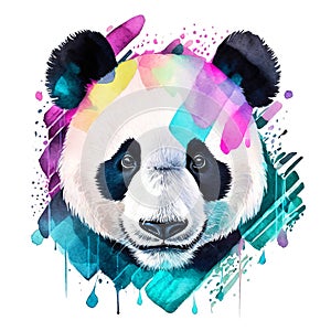 Watercolor painting of Panda, Clipart for Sublimation Printing, Panda Design Clipart, DTF DTG Printing, Panda head, Animal