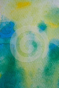 Yellow, green and blue watercolor brush strokes.Watercolor painting texture and background. Abstract watercolor texture a.