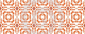 Watercolor Pattern. Swimwear Design. Ceramic Geo Tile. Orange Ink Effect Paint