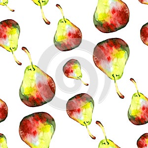 Watercolor pear pattern 2