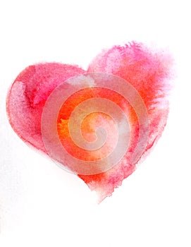 Watercolor pink heart