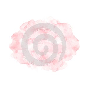 Watercolor pink paint texture isolated on white background. Vint