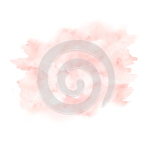 Watercolor pink paint texture isolated on white background.