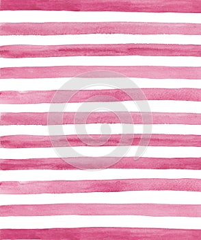 Watercolor pink and white stripes background photo