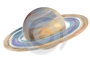 Watercolor planet Saturn