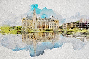 Peace Palace mirror watercolor