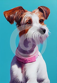 Watercolor portrait of cute Biewer Terrier dog.