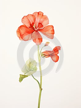 Watercolor Portrayal of Lapeirousia Oreogena Flower on White Canvas AI Generated