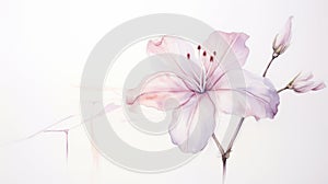 Watercolor Portrayal of Lapeirousia Oreogena Flower on White Canvas AI Generated