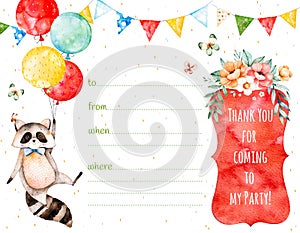 Watercolor postcard with beautiful bouquet and text